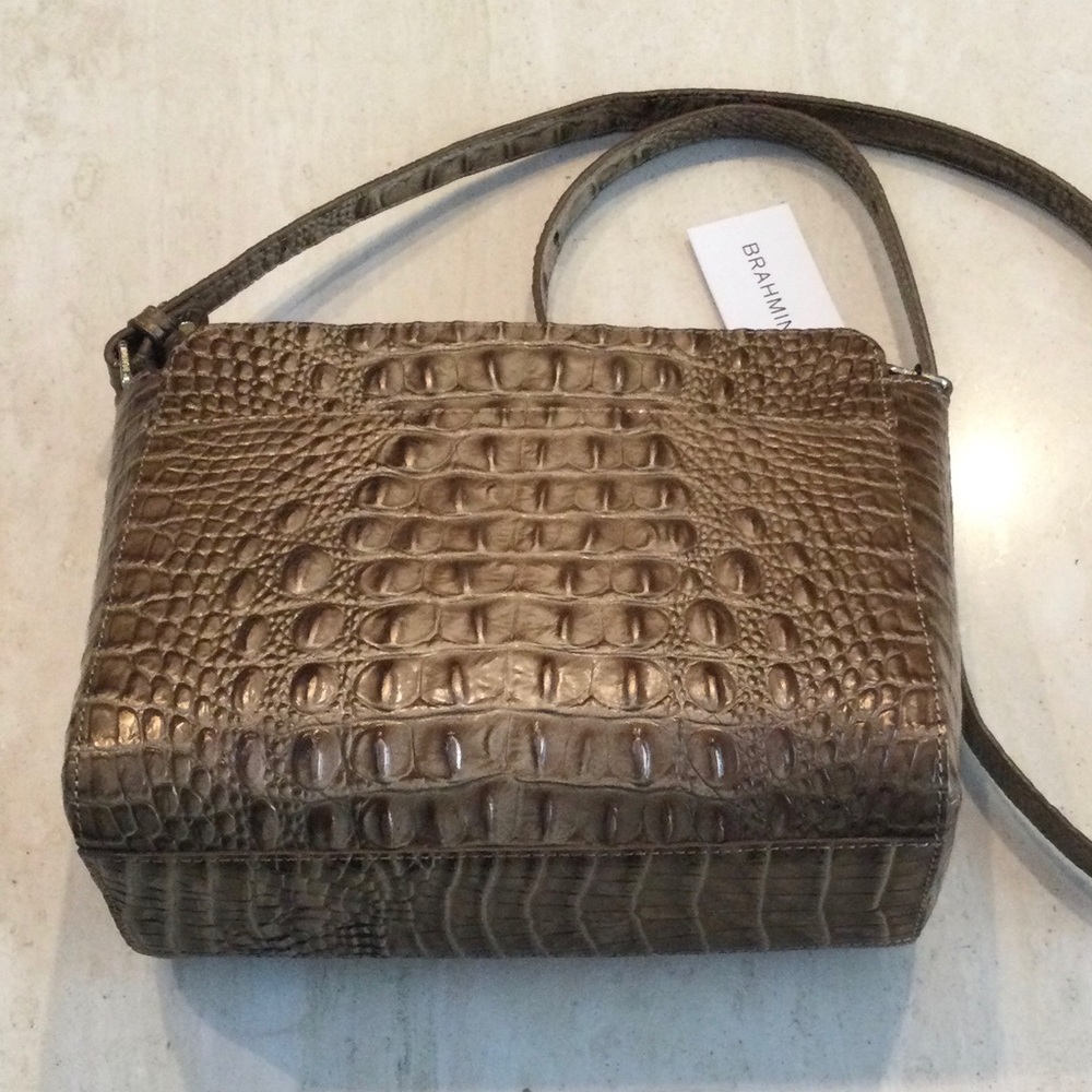 Brahmin Carrie Crossbody Croc Embossed Leather Bag - Picture 5 of 16